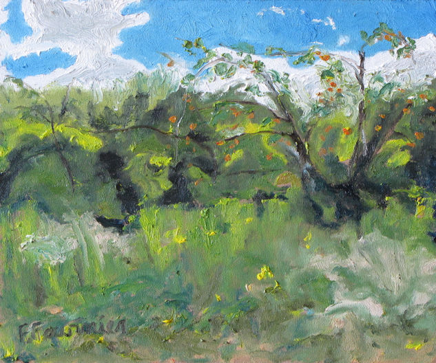 Wild Apples Quebec Canada Oil Panel Landscaping