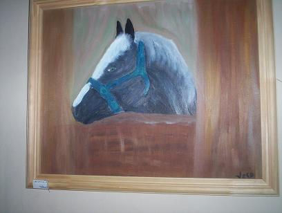 caballo en estud Oil Panel Animals