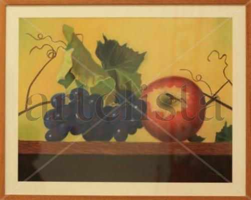 Bodegón con uvas 2 Pastel Card Still Life Paintings