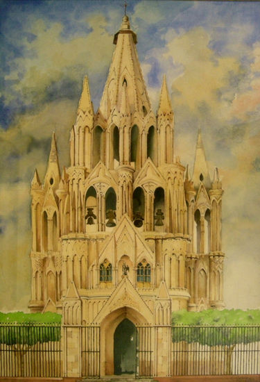 Parroquia de San Miguel Arcángel Watercolour Paper Landscaping