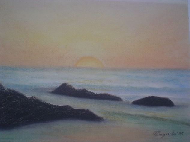 El Lleco Pastel Paper Marine Painting