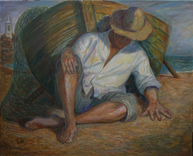 El Pescador Oil Canvas Figure Painting