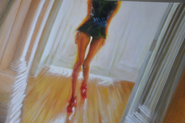 ''walking-(studio)'' Oil Canvas Figure Painting