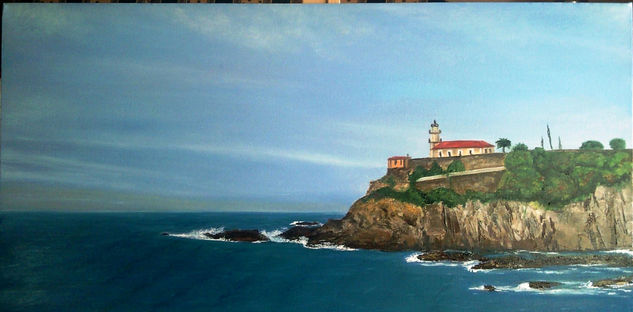 faro de cudillero 3 Oil Canvas Landscaping