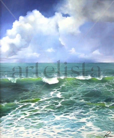 Ones/Olas Oil Canvas Marine Painting