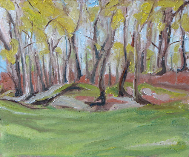 Spring Forest Oil Panel Landscaping