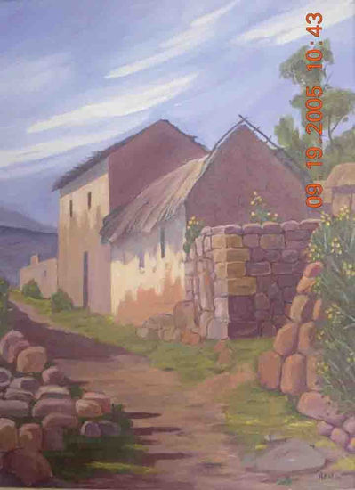 Recorriendo Ichu - Puno - Perú Oil Canvas Landscaping