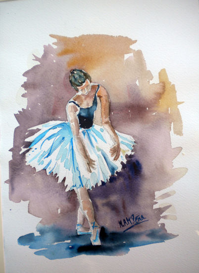 Bailarina 2 Acuarela Papel Paisaje