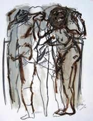 nudes Media Mixta Cartulina Desnudos