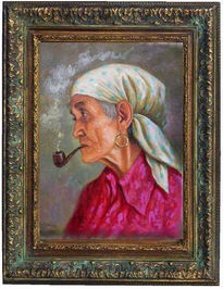 Vieja fumando