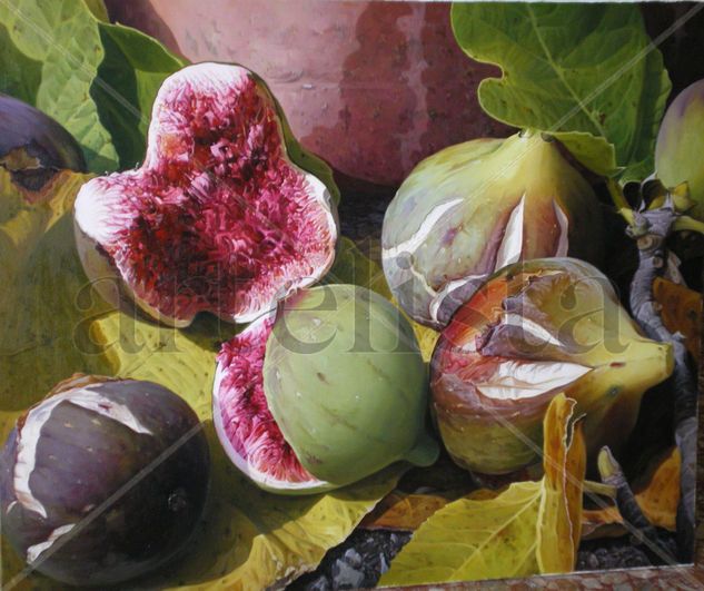 figues.oleo sobre tela. Óleo Lienzo Bodegones