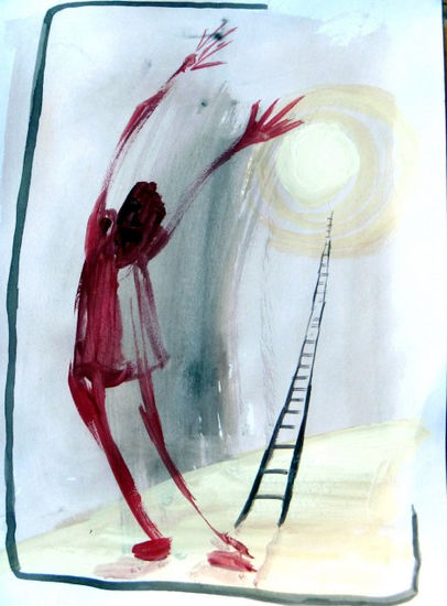 paisaje hijos del sol Acrylic Paper Figure Painting