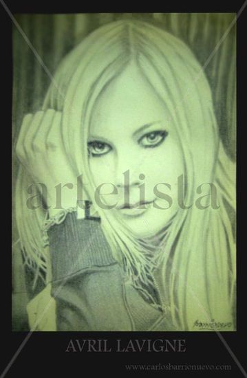 Avril Lavigne Pencil (Black) Paper Portrait