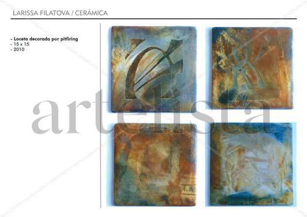 Loceta decorada por pitfiring