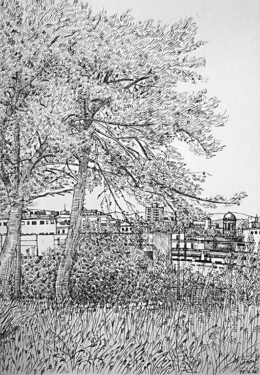 Vista de Vilanova con árboles