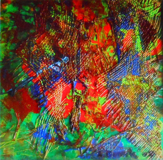Composición en rojo y verde Media Mixta Papel Otros