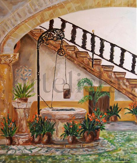 Patio mallorquín Oil Canvas Landscaping