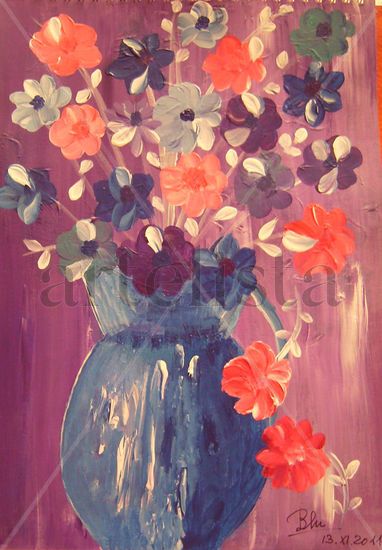 Jarra de colores Acrylic Paper Floral Painting