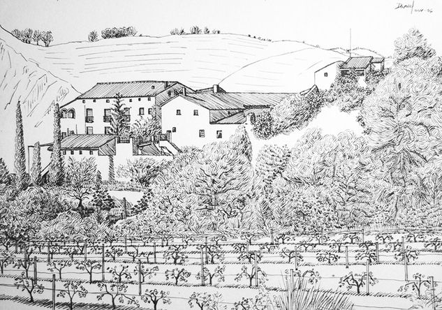 Masía de Begues Tinta Papel Paisaje