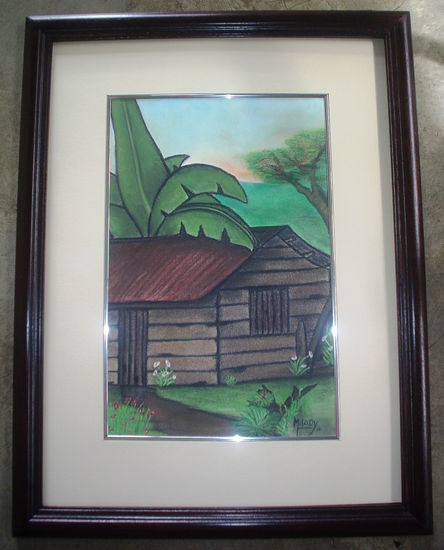 Mi Vieja Casita Pastel Papel Paisaje