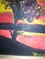 atardecel del arbol magico Acrylic Panel Landscaping