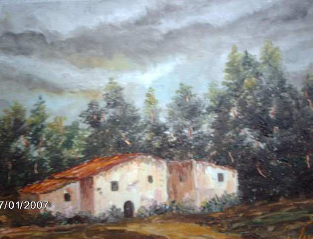 CASAS DE ROMERO Óleo Lienzo Paisaje