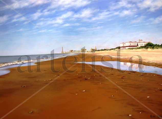 Chipiona vista desde playa de Camaron Oil Canvas Landscaping