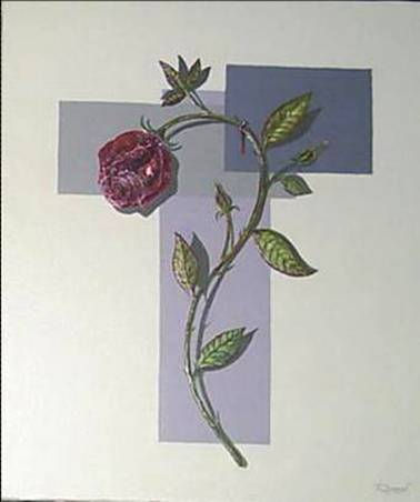 CRUCIFIXION DE UNA ROSA Acrílico Lienzo Floral