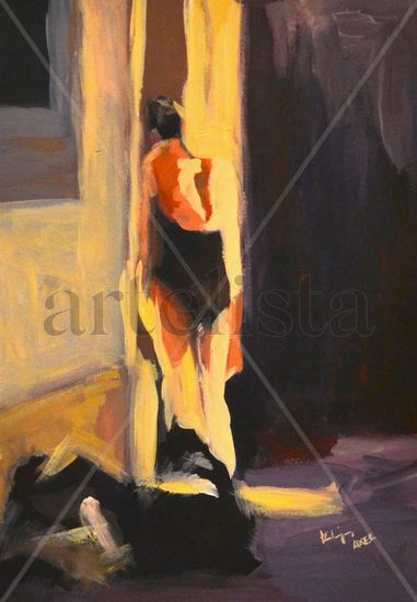 Fuera de clase Oil Card Figure Painting