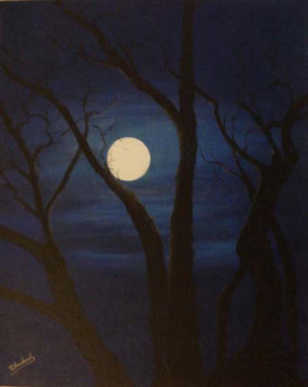 Luna llena Acrylic Canvas Landscaping