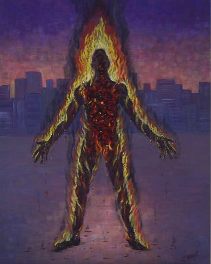 Hombre ardiendo
