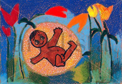 Niño entre flores
