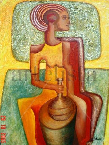 Mujer con jarrón
