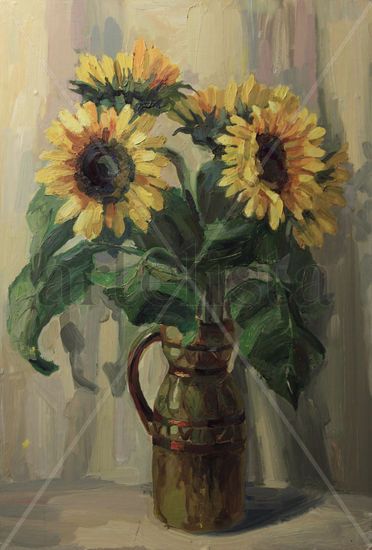 Girasoles Oil Card Still Life Paintings