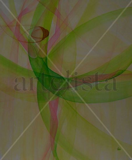 BAILARINA VERDE Acrylic Panel Figure Painting