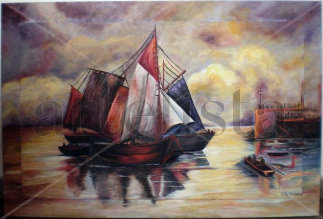 Barcos abstractos Oil Others Marine Painting