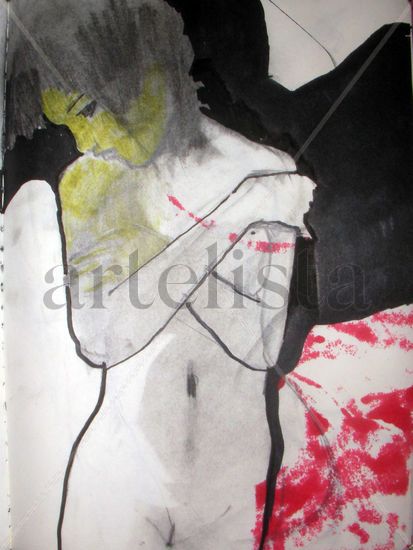 paradiso Mixed media Paper Nude Paintings