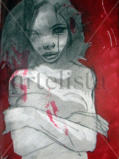 NEGRAS MUJER Pastel Papel Desnudos