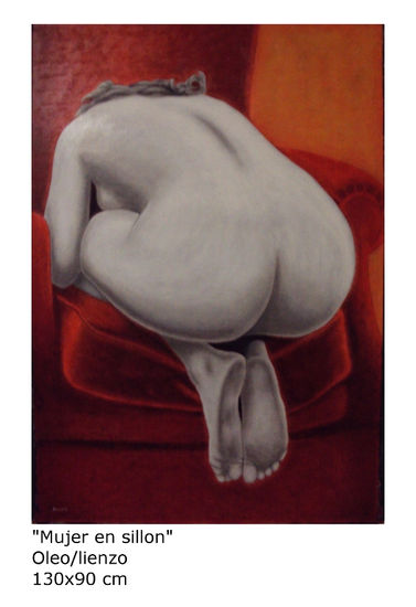 Mujer en sillon Oil Canvas Nude Paintings