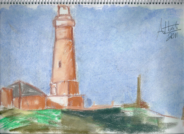 el faro Pastel Papel Paisaje