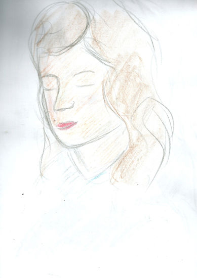 retarto femenino 2 Wax Paper Portrait