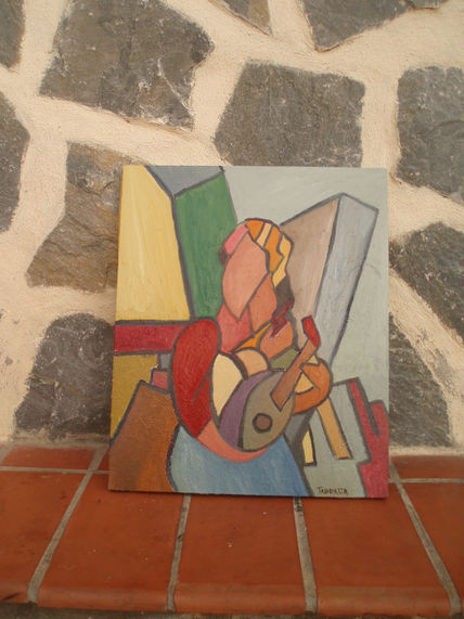 Mujer tocando la...