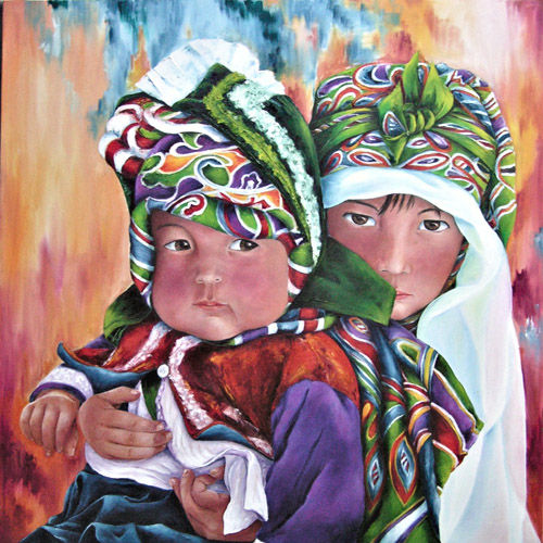 Qala I Naw Oil Canvas Figure Painting