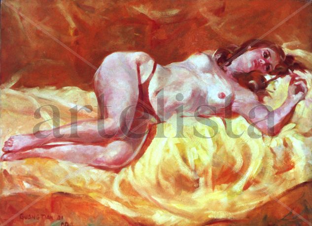 Afternoon Heat Oil Canvas Nude Paintings