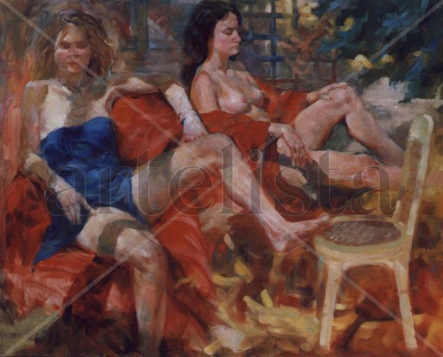 In Backyard Oil Canvas Nude Paintings