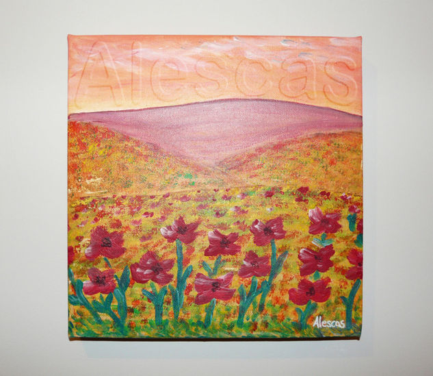 Amapolas de medianoche Acrylic Canvas Landscaping