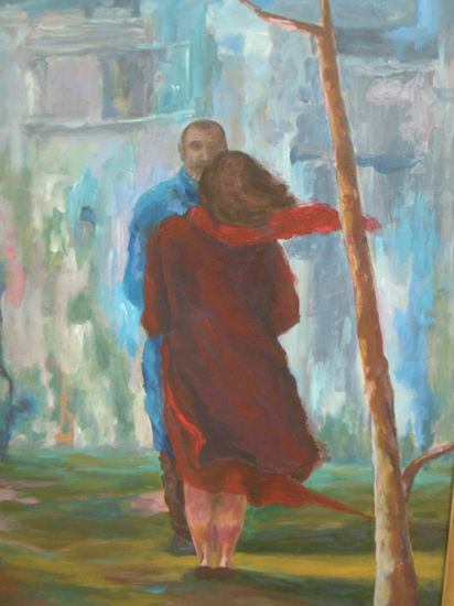 "Pareja" Oil Canvas Figure Painting