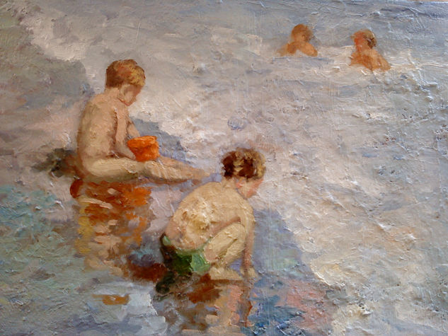 un dia en la playa Oil Canvas Landscaping