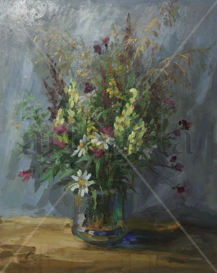 Flores del verano Oil Card Still Life Paintings