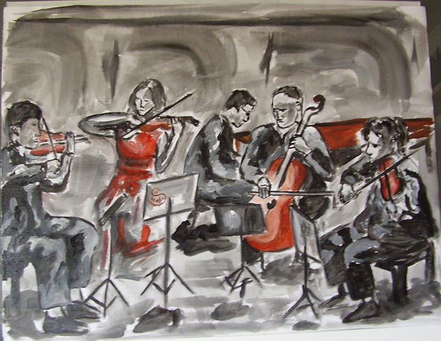 Quinteto Acrylic Paper Figure Painting